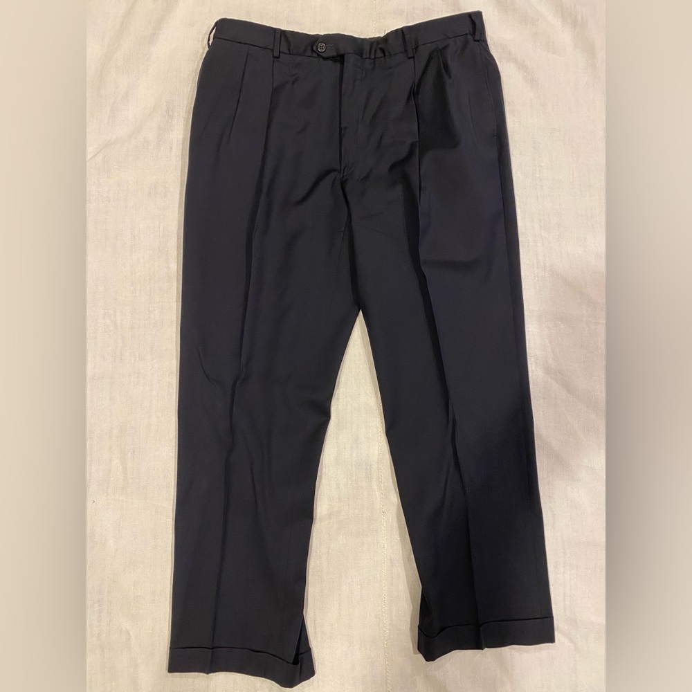 Jos. A. Bank Men’s navy wool suit pants 39 regular cuffed